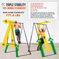 KT TOES DON'T TOUCH GROUND Foldable Free Standing Pull Up Bar Stand Sturdy Power Tower Workout Station For Home Gym Strength Training Adjustable Pullup Fitness Equipment Multifunctional Exercise Rack