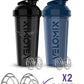 '-2 Pack- 28 oz Protein Shaker Bottles for Protein Mixes - 2x Wire Whisk | Leak Proof Shaker Cups for Protein Shakes | Protein Shaker Bottle Pack | Shakers for Protein Shakes-Blue&Black