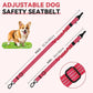 Pawaboo Dog Seatbelt for Car, 3-in-1 Dog Seat Belt Bungee, Shockproof Dogs Tether for Car with Buckle & Hook Latch, Adjustable Reflective Dogs Cars Harness Leash with 360° Lockable Buckle, Red