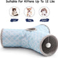 Tempcore Pet Cat Tunnel Tube Toys 3 Way Collapsible, Cat Tunnels for Indoor Cats Fleece-Lined in for Warmth，Kitty Tunnel Bored Cat Pet Toys Peek Hole Toy Ball Cat, Puppy, Kitten, Geometry Blue