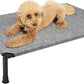 Veehoo Heavy Duty Elevated Dog Bed - Raised Dog Cot with Washable & Breathable Teslin Mesh, Non-Slip Silicon Feet, Cooling for Indoor or Outdoor, 29" x 18", Black Silver