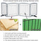 ZJSF Freestanding Dog Fence Indoor, Foldable Dog Gate for Doorways, Stairs or Hallways, Sturdy Wood Extra Wide Pet Gate with Support Feet for The House, Grey, 24 "Height-4 Panels