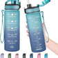Enerbone Water Bottle, Leakproof BPA & Toxic Free, Motivational Water Bottle with Times to Drink and Straw, Fitness Sports Water Bottle with Strap for Office, Gym, Outdoor Sports