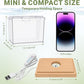 Mini Betta Fish Tank Kit with LED Light Base, Small Fish Bowl for Temporary Space, 0.2 Gallon Stackable Cube Tank with Betta Leaf for Small Fish, Insect, Shrimp, Crab, Spider (Kit-1)