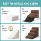 Dog Stairs for Small Dogs 19.7" H, Curved Dog Step for Puppy, Older or Cat, Medium Pet Ramp for Sofa, Couch or Bed, Ladder with High Density Foam, 15.7x28.3x19.7 inch, 4 Step, Brown
