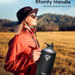 128 oz Insulated Water Bottle with Straw and Lid, One Gallon Stainless Steel Cup with Handle,Leakproof Metal Travel Jug Flask Mug Tumbler Cup With Carry Pouch and Brush,Keep Cold & Hot,Black