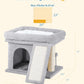 14in Cat Tree Tower with 20 * 16.5in Perch Bed and Washable Top for Large Adult Cats, Condo and Scratching Post for Indoor Kitten Pet, Light Gray