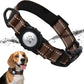 TagME Airtag Dog Collar,Waterproof Reflective Pet Collar with Airtag Holder,Soft Padded and Double D-Rings for Medium Dogs,Brown