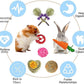 Grddaef 18 PCS Bunny Toys, Rabbit Toys Guinea Pig Toy Natural Apple Wood Grass Timothy Sticks Chew and Treat for Guinea Pigs Hamster Chinchillas