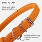 CollarDirect Rolled Leather Dog Collar, Soft Padded Round Puppy Collar, Handmade Genuine Leather Collar Dog Small Large Cat Collars 13 Colors (8-11 Inch, Orange Smooth)