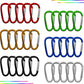 30PCS Aluminum Carabiner Clips, 2" D Shape Spring Snap Hooks Carabiner with 30PCS Keyring Keychain Hook