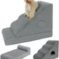 Dog Stairs for Small Dogs 24.6" H, 5-Step Dog Steps for High Bed, High-Density Foam Curved Pet Stairs with Non-Slip Removable Washable Cover to Get on Bed