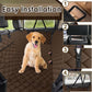 Waterproof Dog Car Seat Cover for Back Seat - Durable, Scratch Proof Pet Hammock with Nonslip Design & Storage Pockets, Fits Cars, SUVs, Trucks - L, Coffee/Black