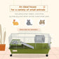 PawHut 35" L Small Animal Cage, Rolling Bunny Cage, Guinea Pig Cage with Food Dish, Water Bottle, Hay Feeder, Platform, Ramp for Chinchilla, Green