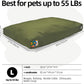 Sytopia 36-Inch Canvas Outdoor Dog Bed, Waterproof & Washable with Removable Cover, Ideal for Medium & Large Dogs, Chew-Proof Great for Indoor, Outdoor, Crate, or Patio Use (Green)