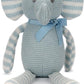 100% Organic Cotton Baby Elephant Stuffed Animal 7.1" | Blue Soft Toy for Newborn