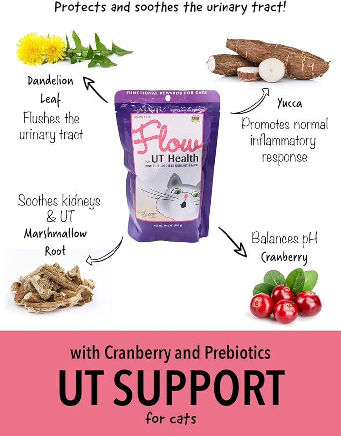 Flow Soft Chews for Daily Support for UT Health in Cats, Scientifically Formulated with Natural Ingredients for a Healthy Urinary Tract. 2.1oz. (60gm)