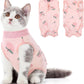 SUNFURA Cat Recovery Suit, Kitten Surgical Full Bodysuit for Abdominal Wound Protector Anti Licking After Surgery, Professional Bandages Cone E-Collar Alternative for Small Male & Female Pets