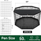 PJYuCien Dog Playpen, 8 Panels 36’’H Dog Pens Indoor with Bottom Pad and Top Cover, Metal Foldable Pet Puppy Exercise Fence Crate Kennel, Better for Medium Animals,Black