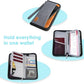 Real Leather Wallet RFID Family Passport Holder Waterproof Travel Essentials (Grey)