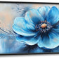 Extra Large Abstract Blue Flower Framed Wall Art for Living Room,Oversized Elegant Floral Pictures Wall Decor,Canvas Print Painting Modern Artwork Bedroom Office Bathroom 60L" x 30W"