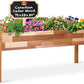 Jumbl Raised Canadian Cedar Garden Bed | Elevated Wood Planter for Growing Fresh Herbs, Vegetables, Flowers, Succulents | 72x23x30”