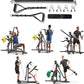 Sunny Health & Fitness Multifunctional Strength Training Home Gym – Complete Workout Equipment with Training Attachments, Optional Squat Stand, Power Rack Cage, Adjustable Incline Bench