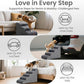 GoGoBunny Waterproof High Density Foam Curved Dog Stairs for High Beds Couches 19.7" H, 4-Step Ramp Dog Steps Friendly to Small Medium Dogs or Pets Joints, Non-Slip Balanced Durable Pet Step, Grey