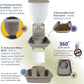 Automatic Dog & Cat Food Feeder with Water Dispenser – Smart Pet Feeder with Portion Control, OLED Display, Anti Jam Design, Battery Operated Dispenser for Small Pets - Taupe