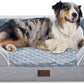 Orthopedic Dog Beds, Waterproof Memory Foam Large Sized Dog Beds with Sides, Non-Slip Bottom and Egg-Crate Foam Big Dogs Beds with Removable Washable Cover(Large,Light Grey)