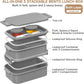 DaCool 2 Pack Adults Lunchbox Bento Box 74 OZ Stackable Lunch Box for Kids Adults Men Women Teens Leakproof Bento Large Lunch Box Container with Fork Spoon Sauce Box for School Work,Grey,Morandi-Green