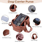 Dog Purse Carrier for Small Dogs, Cats, and Puppies – Soft-Sided Travel Pet Tote Bag with 4 Large Pockets, Foldable, Lightweight, Fits Pets up to 15 lbs, for Travel, Outings (Brown)