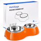 Elevated Dog Bowls Set - Non-Slip Raised Pet Feeder with Medium (10 oz) & Large (20 oz) Stainless Steel Bowls - Includes Durable Resin Stand for Puppies, Adult Dogs & Cats - Orange