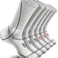 BULLIANT Compression Socks for Men 6Pairs, Athletic Crew Socks Cushioned For Men Sports Running-Arch Support