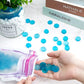 FUTUREPLUS 1LB Frosted Flat Marbles, Blue Glass Pebbles Beads Vase Fillers Decorative Fish Tank Aquarium Rocks for Centerpieces Table Decor