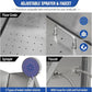 Stainless Steel Dog Washing Station, Pet Grooming Tub W/Storage Stairs, Faucet & Showerhead & Soap Holder Dog Bathtub for Large & Medium & Small Pets,34" R-RAMP