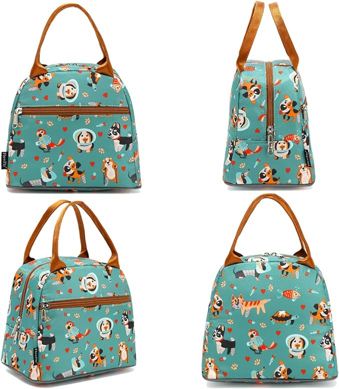 FlowFly Insulated Lunch Cooler Bag - Tote Bag Organizer for Women/Men, Dog
