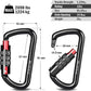 FresKaro 3inch 12kN-2698lbs Auto Locking Carabiner Clips, Solid D Shape, Heavy Duty 7075 Aluminum, Lightweight 1.09oz, Rust Proof, for Hammock, Hiking, Dog Leash, Keychain etc., Multi-Colors