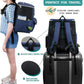 PetAmi Dog Travel Bag Backpack, Airline Approved Dog Bags for Traveling, Puppy Diaper Bag Supplies, Pet Camping Essentials Hiking Accessories Dog Mom Gift, Food Container, Collapsible Bowls, Navy Blue