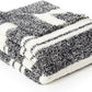Snuggle Sac Black White Stripe Twin Size Reversible Super Soft Bedding Blanket, 60x80 inches