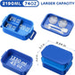 DaCool Bento Box Adults Lunch Container - 74 OZ Stackable Leakproof Bento Lunch Box for Adults Men Boys Teens Large Lunch Box Containers with Fork Spoon Sauce Boxes for Work School Dining Out, Blue