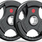 XDDIAS Rubber Weight Plates for Barbell, 2-Inch Olympic Grip Plate for Strength Training, Weightlifting and Bodybuilding in Home & Gym, Solid Cast Iron Weight Plates Pair and Sets