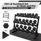WF Athletic Supply Rubber Coated Hex Dumbbell Set, Multiple Choices Available - Dumbbells with Rack Stand and Mat, or Dumbbells Only (200/550/1200/2100/3000 LB)