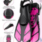 Mask Fins Snorkeling Gear for Adults, Full Face Snorkel Mask & Adjustable Swim Fins Snorkel Set, Panoramic View Snorkel Mask Dry Top Anti-Fog Anti-Leak