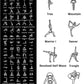 Instructional Travel Yoga Mat with 75 Poses & Exercises - Non-slip Exercise Mat for Home Workout, Includes Carrying Bag - Perfect for Beginners, 68"x24"x0.25"
