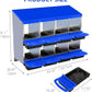 Chicken Nesting Boxes, 8 Hole Metal Chicken Laying Box with with Removable Trays and Roll Out Egg Collection for Chicken Coop, Blue