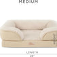 TOWN & COUNTRY EVERYDAY CuddleTown Comfy Solid Bolster Sofa Pet Bed, Supportive & Calming Egg Crate Foam, Non-Slip Bottom, Machine Washable Cover, Beige, Medium 28"x23"x8"