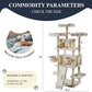 Allewie 68 Inches Cat Tree/House and Towers for Big Feline/Scratching Post/Multi-Level Large Kitty Climbing Tree with Condo/Beige