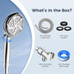 FEELSO Filtered Shower Head with Handheld, High Pressure 7 Spray Showerhead with Filters for Hard Water - Remove Chlorine, Reduce Dry Itchy Skin, Anti-clog Nozzles, Power Wash to Clean Tub, Tile & Pet