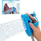 Aquapaw 5-in-1 Horse & Dog Bath Brush & Curry Comb - XL Blue Silicone - Includes 3-ft Shower Hose Attachment & Adapter - Adjustable Spray Scrub Massager - Dog Grooming Supplies